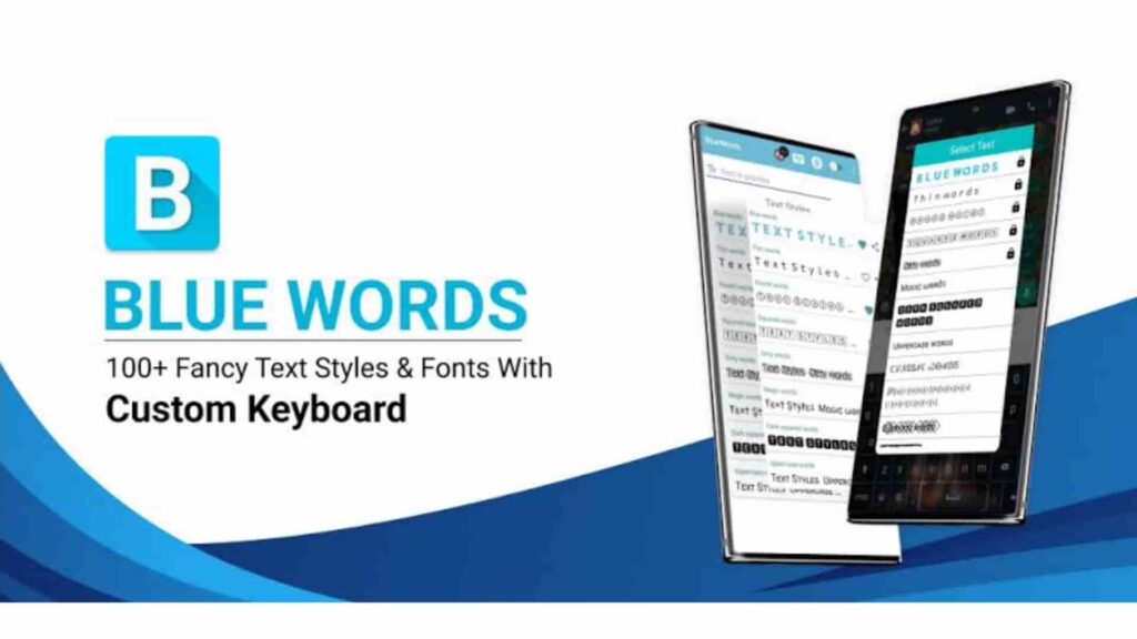 Blue Words Stylish Fonts text App